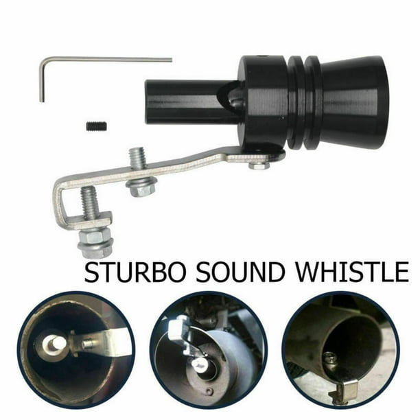Turbo Sound Whistle Simulator Muffler Tip Blow Off Valve Noise Car Part Black XL